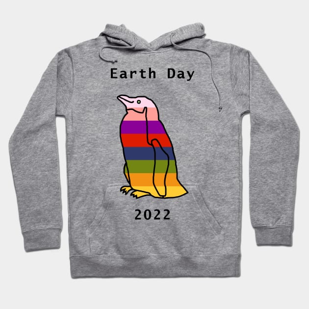 Rainbow Penguin Earth Day 2022 Hoodie by ellenhenryart